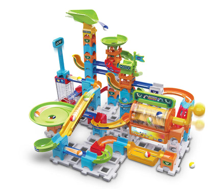 VTech Marble Rush - Set Super Acțiune L100 E – Pista interactivă cu lumini și sunete, elemente captivante și opțiuni de construcție – Pentru copii 4-12 ani