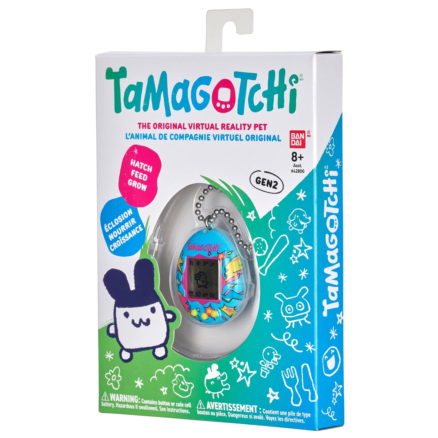 BANDAI - Tamagotchi Original Lightning - Mascotă Virtuală, Albastră (42923NBNP)