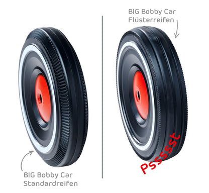 BIG Bobby Car Whisper Wheels Set de roți silențioase pentru Bobby Car Classic de la 2000, cu cleme de fixare și instrucțiuni, pentru copii de la 1 an