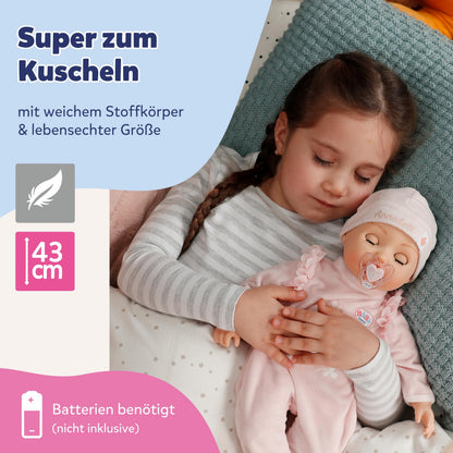 BABY Born Annabell Păpușă bebeluș moale 43 cm cu 7 funcții electronice și sunet de la 3 ani