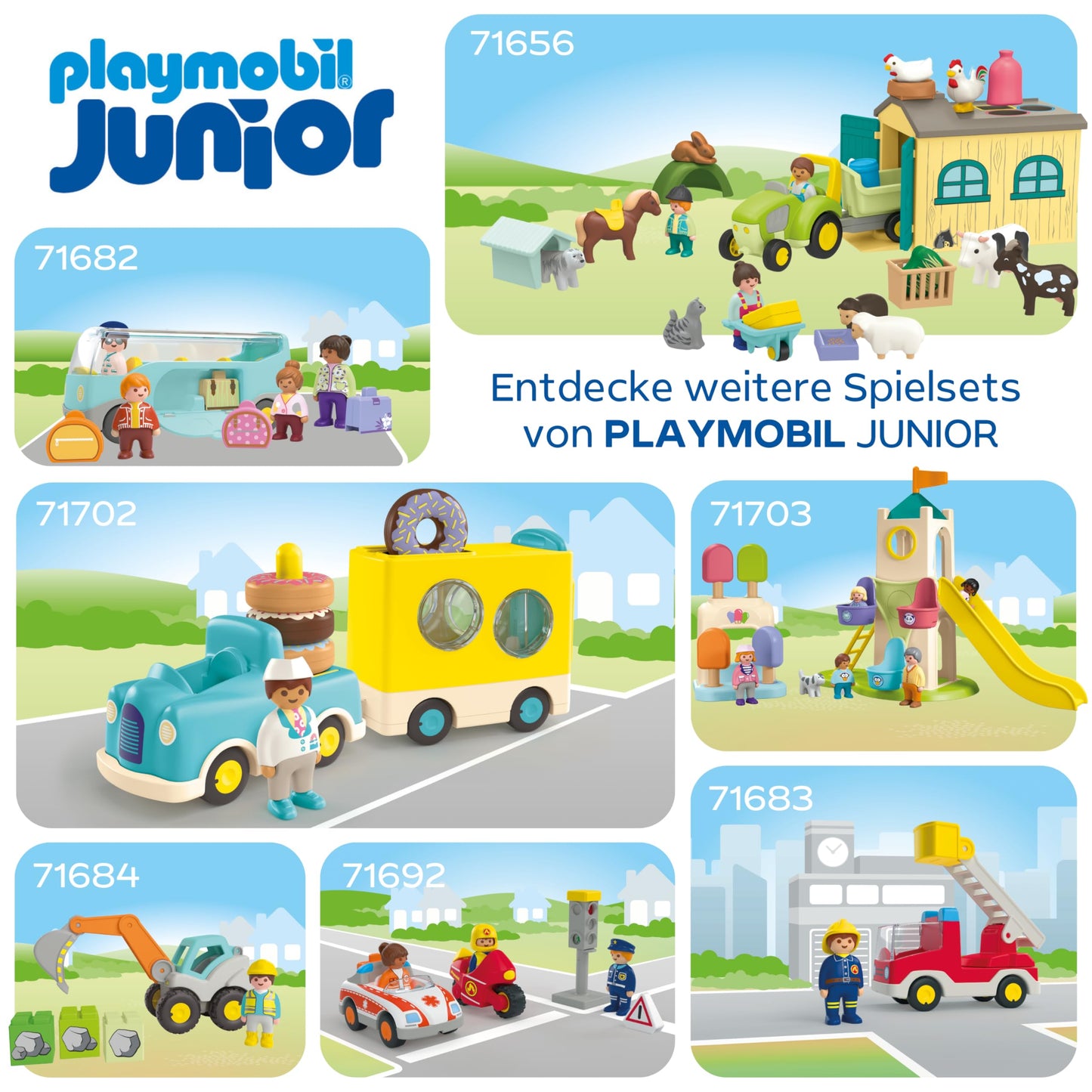 PLAYMOBIL JUNIOR Meine Mitnehm-Arche Noah Set de joacă sustenabil pentru copii de la 1 an