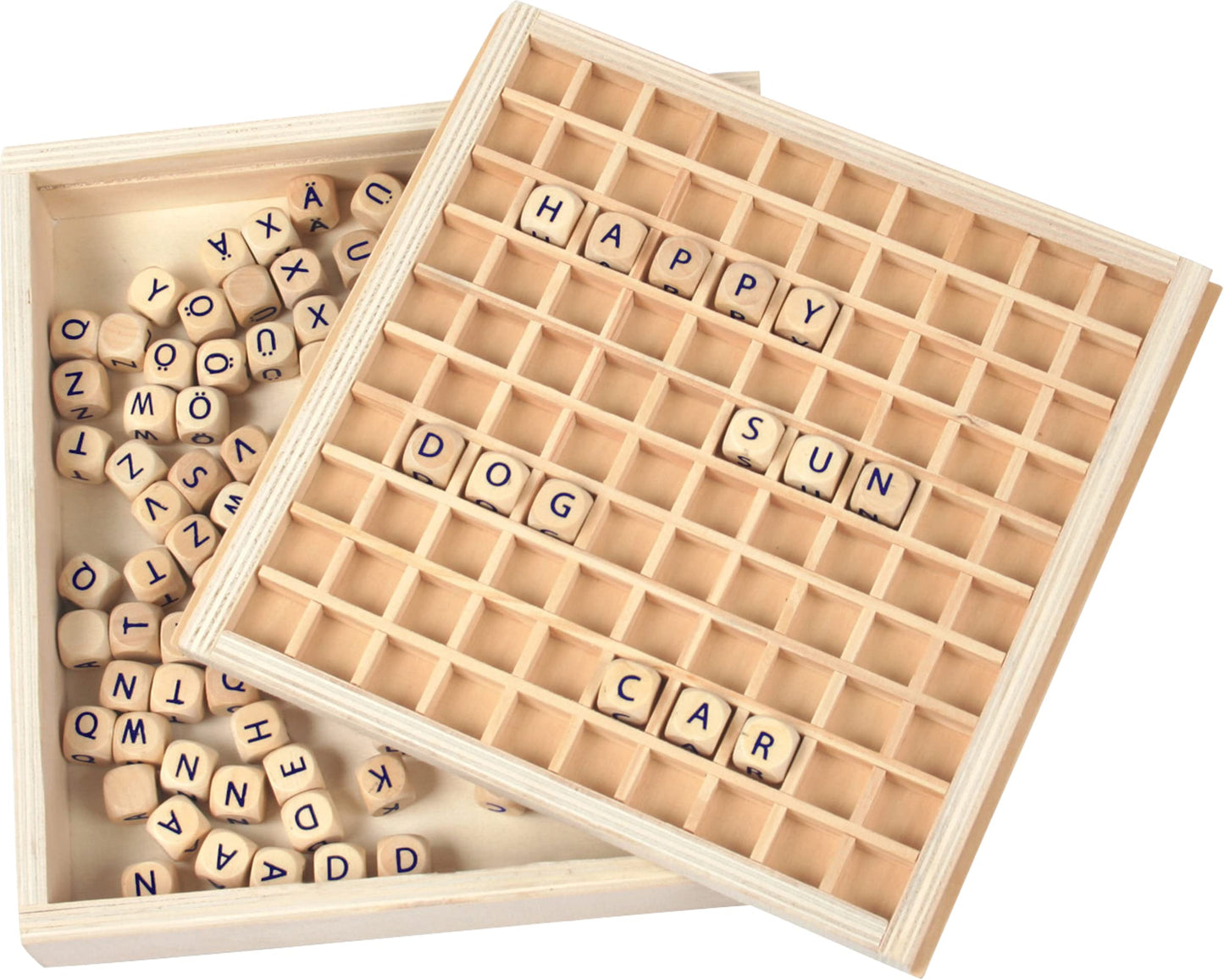 Small Foot 10952 Joc de cuvinte din lemn Educate pentru începători ABC și elevi de la 6 ani maro