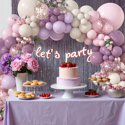Balloon Garland Girlandă Baloane Roz Lila, 116 buc.