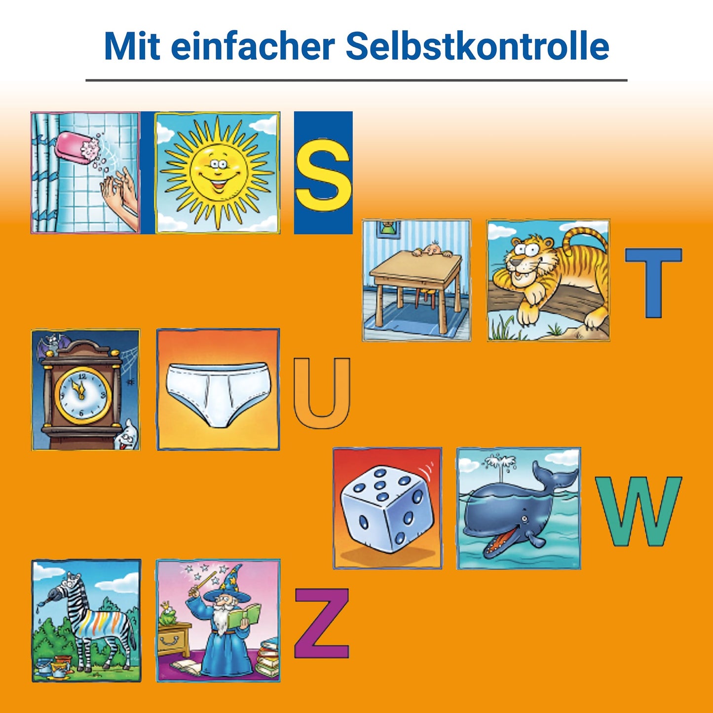 Ravensburger 24951 - E wie Elefant - Joc educativ pentru copii 5-7 ani, învățare prin joacă pentru 1-4 jucători