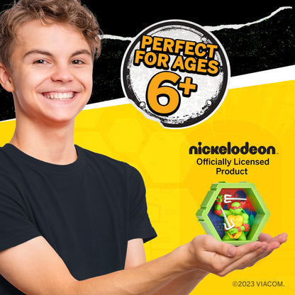 WOW! PODS - Testoase Ninja 4D Raffaello, Figurina Bobble-head Colectionabilă, Exponibilă pe Perete sau Pe Raft, Jucării și Cadouri Ninja Turtles