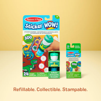 Melissa & Doug Set Ștampile Sticker Wow Dinozauri, 3+ ani