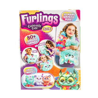 Furlings Finley | Dragon de pluș interactiv pentru copii | Peste 80 de reacții realiste | Jucărie pentru copii de la 3 ani, cadou de ziua de naștere, teal