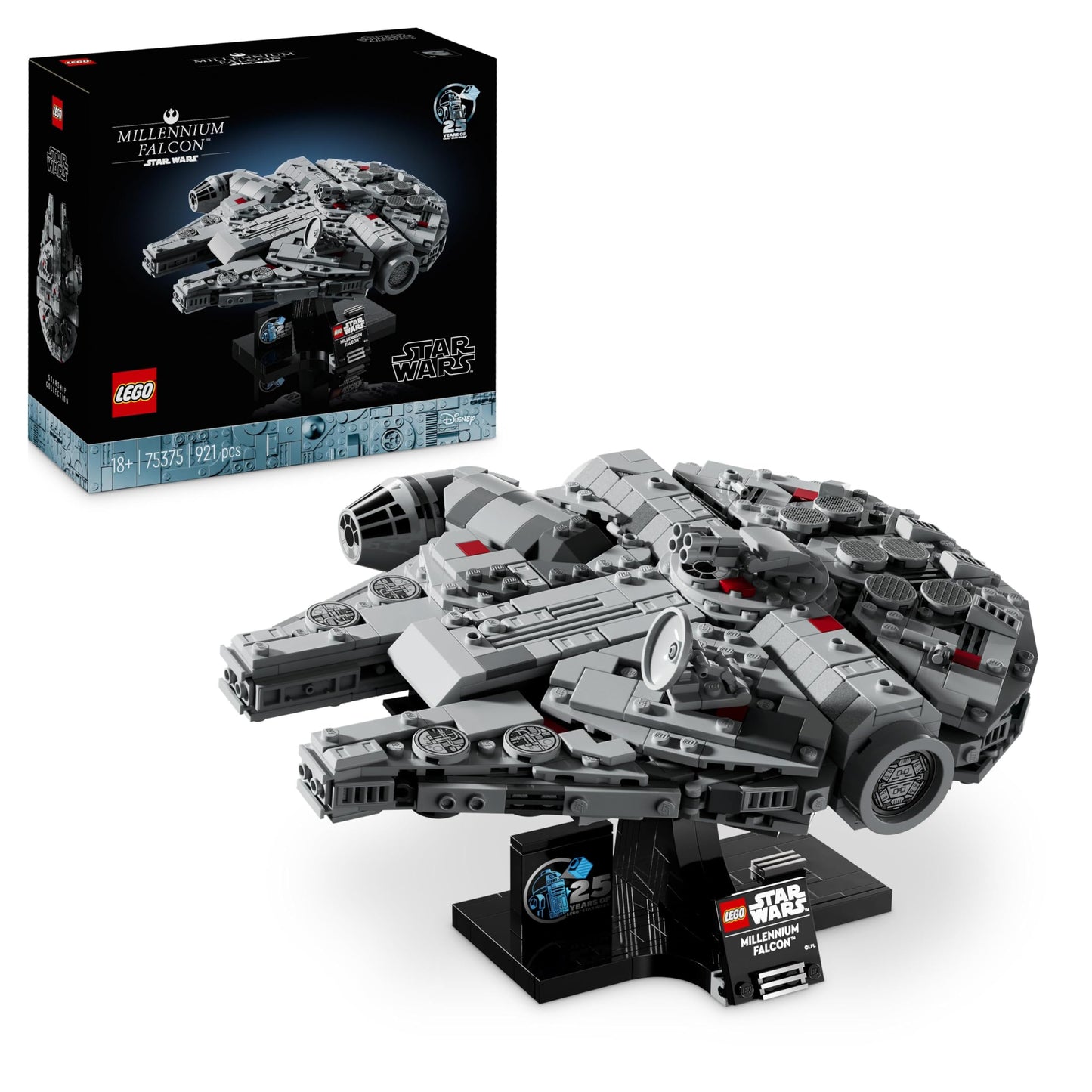 LEGO Star Wars 75375 Set de construcție Raumschiff model pentru adulți cu suport de expunere și plăcuță cu nume decor birou cadou pentru fani de la 36 luni