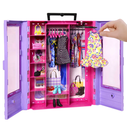 Dulap Barbie Ultimate Closet pentru organizarea hainelor și accesoriilor Barbie, include umerașe, jucărie pentru copii de la 3 ani, HJL65