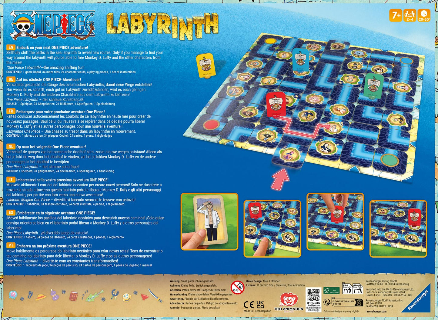 Ravensburger 22887 One Piece Labirint Joc de societate clasic pentru 2-4 jucători de la 7 ani
