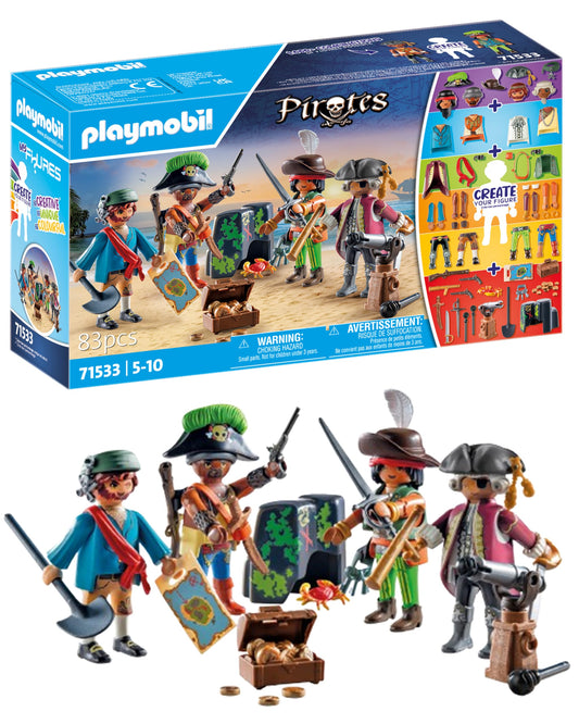 PLAYMOBIL | Pirați | MyFigures | Crearea propriilor figuri de pirați | Jucărie pentru copii de la 5 ani | 71533