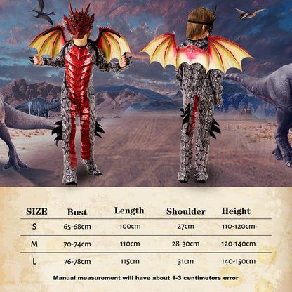 Ulikey Costum Dragon Copii cu Aripi și Mască