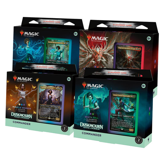 Magic: The Gathering Duskmourn Set de cărți Commander cu 4 deck-uri