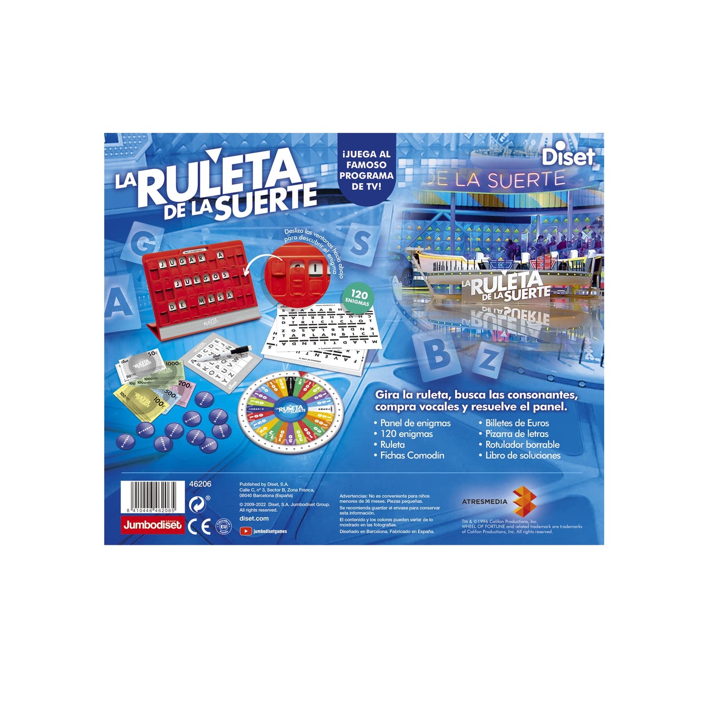 Roata Norocului - Joc de Masă pentru 2-4 Jucători, de la 12 Ani, Roșu  in Spaniola