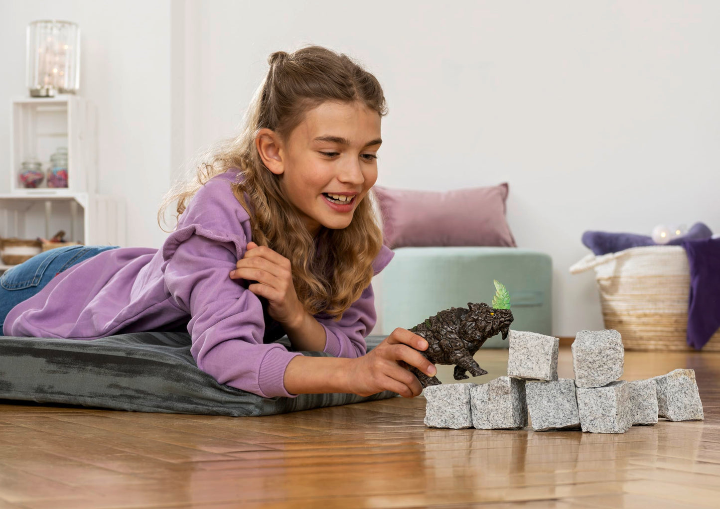 Schleich ELDRADOR CREATURES 70157 Kampfrhino - Figură de acțiune monstru fantastic cu detalii realiste - Monstru periculos rinocer cu cap mobil, pentru copii de la 7 ani