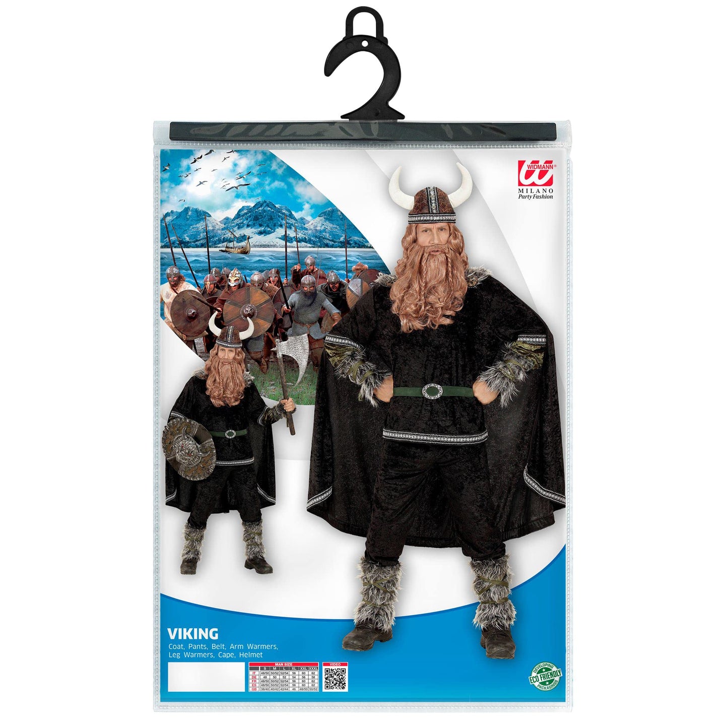Costum de Viking - Costum compus din cămașă, pantaloni, curea, manșete pentru brațe și picioare, pelerină și cască