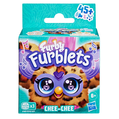 Furby Furblets Jucărie de pluș electronică Gepard pete 6+ ani cu muzică și breloc