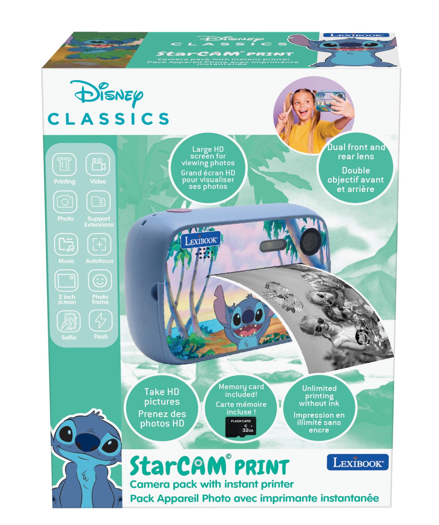 Lexibook Starcam Camera Foto Instantanee Stitch, LCD 2"
