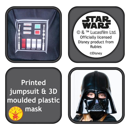 Rubie's Costum Oficial Disney Star Wars Darth Vader, Mărime copii S, Vârsta 9-10 ani