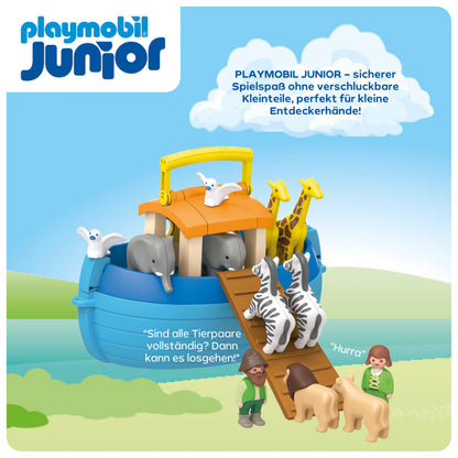 PLAYMOBIL JUNIOR Meine Mitnehm-Arche Noah Set de joacă sustenabil pentru copii de la 1 an