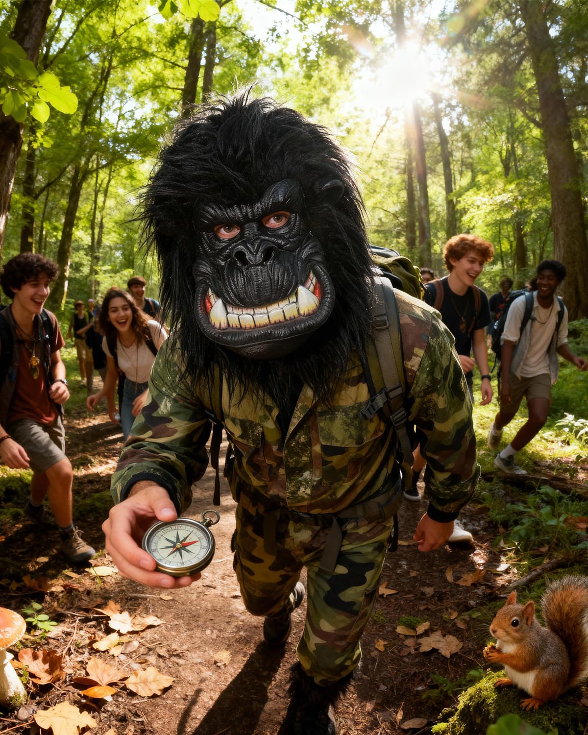 Masca Gorilla | Halloween & Carnaval – Masca din latex cu imitație de blană pentru petreceri, parade și carnavaluri