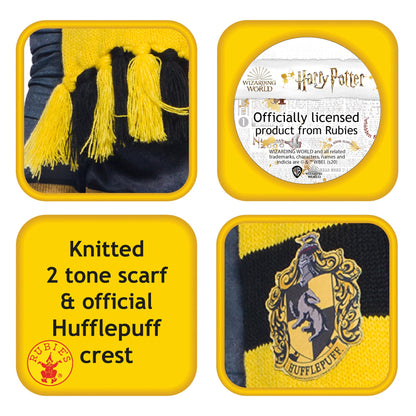 Fular Deluxe Hufflepuff Harry Potter - Accesorii Costum pentru Copii și Adulți, Mărime Unică, Vârsta de la 6 Ani, Halloween