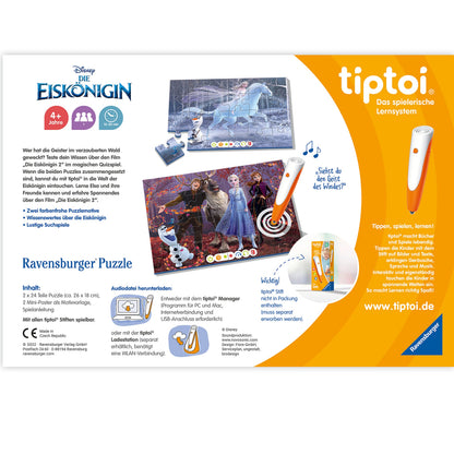 Ravensburger tiptoi Puzzle Regatul de Gheata, 2x24 piese, 4+ ani