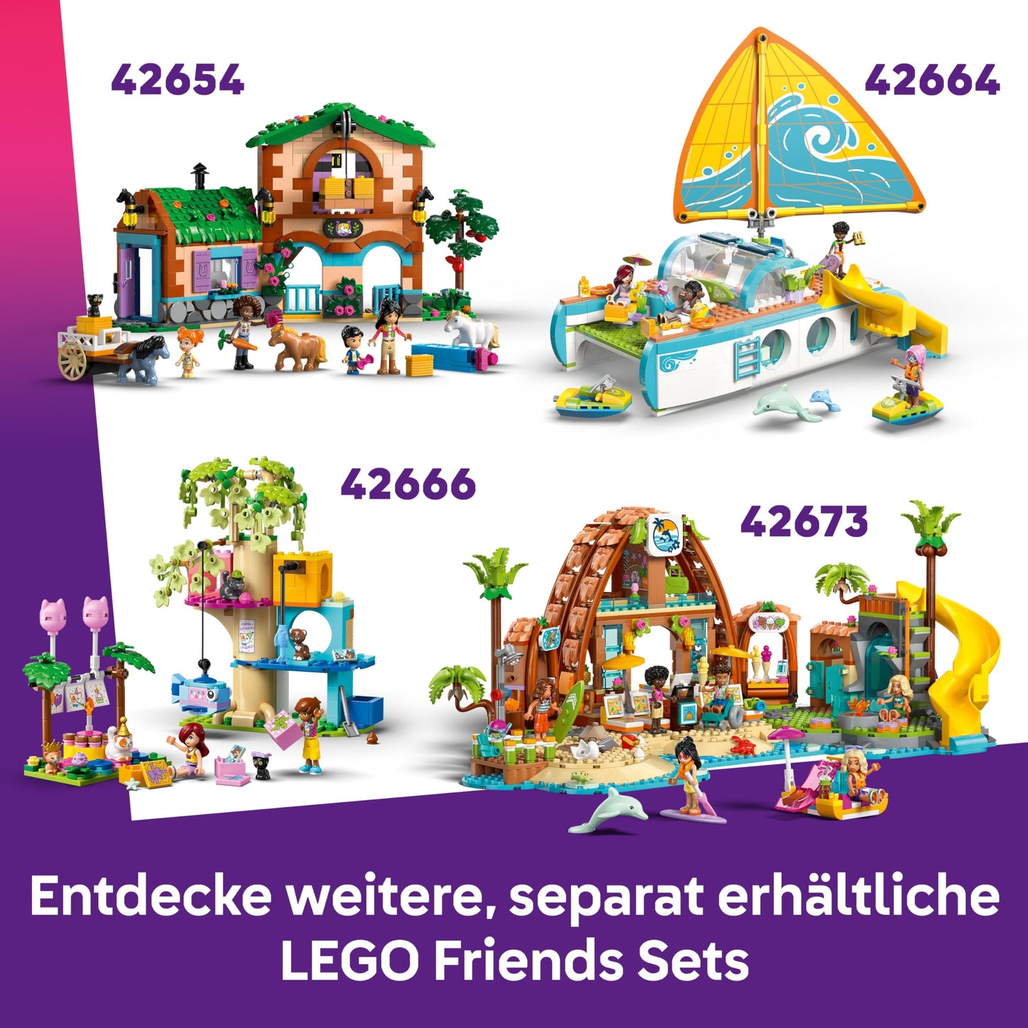 LEGO Friends 42659 Set de construcție Mașină de călătorie cu remorcă 220 piese 6+ ani