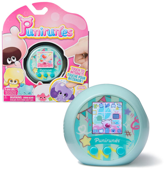 Punirunes - Jucărie digitală interactivă cu display LED și 55 de caractere care reacționează la mișcarea degetului în interiorul cutiei, recomandată de la 5 ani.