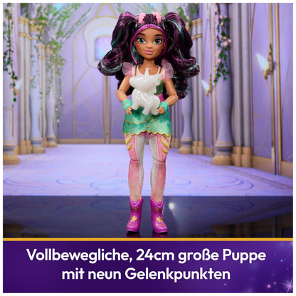 Unicorn Academy Ava Păpușă de îmbrăcat cu păr natural și accesorii 24 cm de la 4 ani