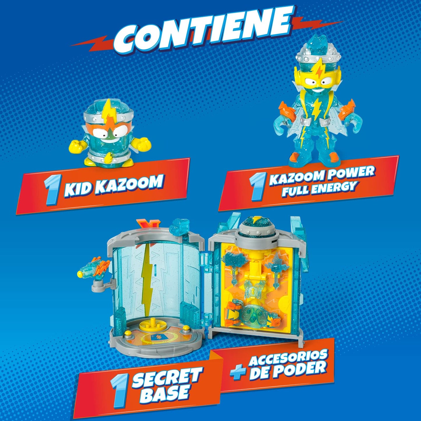 SUPERTHINGS Baza Secretă Kazoom Power, Include 1 Kazoom Kid și 1 SuperThing exclusiv, plus multe Accesorii
