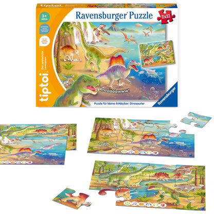 Ravensburger tiptoi 00198 Puzzle Dinozauri, 3+ ani