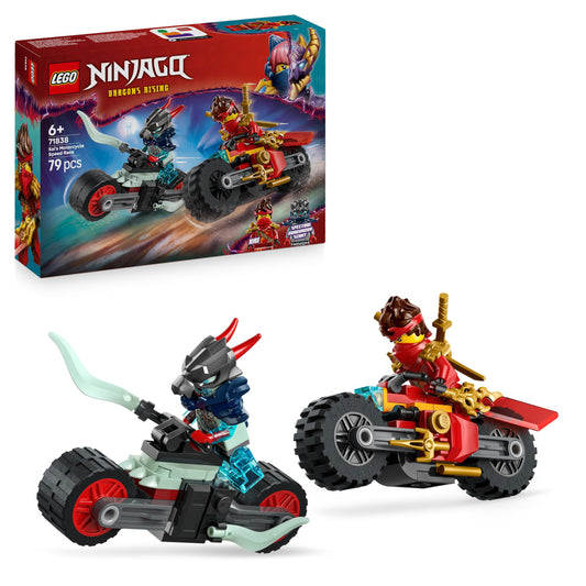 LEGO NINJAGO Kais Motorradrennen Set de joacă cu 2 motociclete ninja și 2 minifigurine 6+ ani