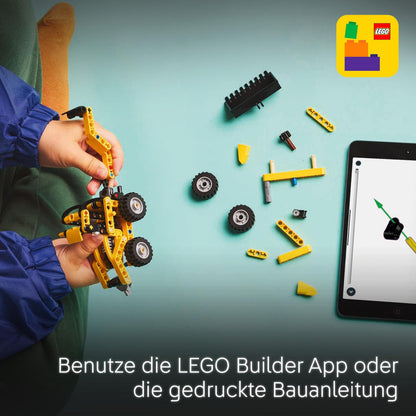 LEGO Technic Baggerlader - Set de jucărie pentru băieți și fete de la 7 ani, vehicul cu excavator, șape și braț 42197