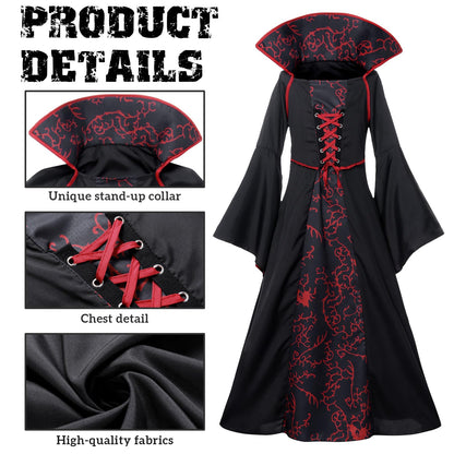 Set de rol Vampir Halloween pentru fete (Stil A, 130CM)