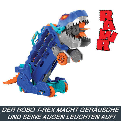 Hot Wheels City T-Rex Transporter cu pistă, 4+ ani