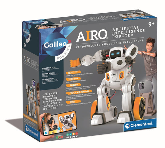 Clementoni Galileo AIRO - Robotul meu interactiv cu inteligență artificială - Antrenabil cu inteligență artificială, recunoaște gesturi și comenzi vocale - Jucărie robotică pentru copii de la 8 ani 59351