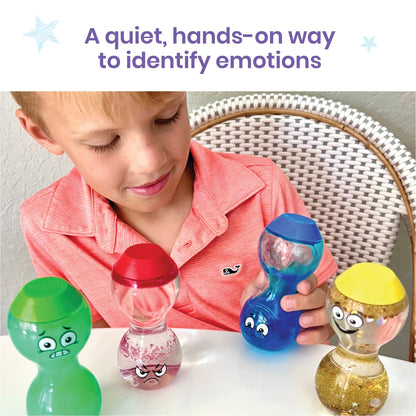 Resurse de Învățare: Exprimă-ți Emoțiile cu Sticle Sensoriale „Arată-ți Sentimentele”, mișcări fascinante care ajută copiii să-și exprime emoțiile, 3+