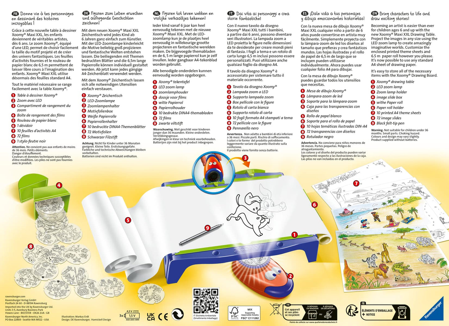 Ravensburger Xoomy Maxi A4 18142 masa de desen, 6+ ani