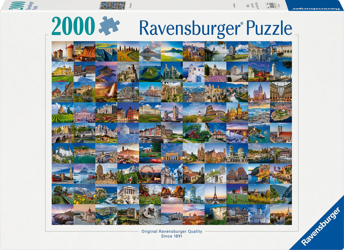 Ravensburger Puzzle 99 Places in Europe Set puzzle 2000 piese de la 14 ani