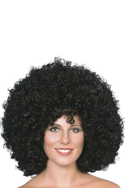 Smiffys Perucă Afro, Super mare, Negru Halloween