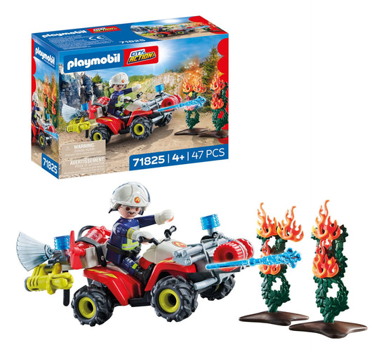 PLAYMOBIL City Action Set de joacă Quad pompieri cu tun de apă pentru stingerea incendiilor 4+ ani (roșu)