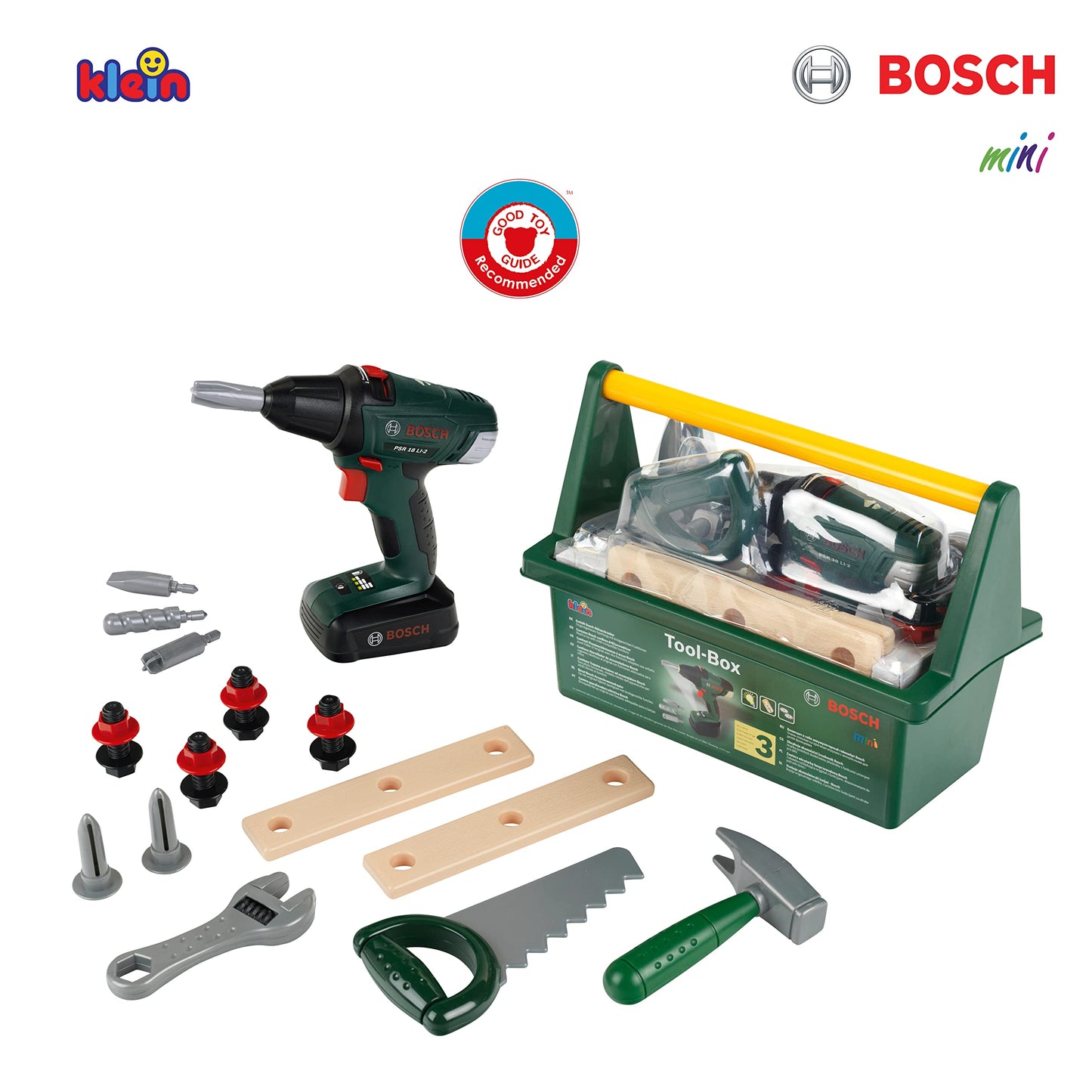 Theo Klein 8520 Cutie unelte Bosch cu șurubelniță electrică, 3+ ani