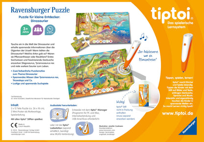 Ravensburger tiptoi 00198 Puzzle Dinozauri, 3+ ani