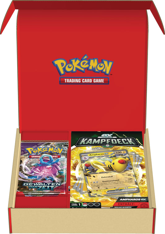 Pokémon Kampfdeck Ampharos-ex Set de cărți de colecție cu 60 de cărți și 2 pachete booster