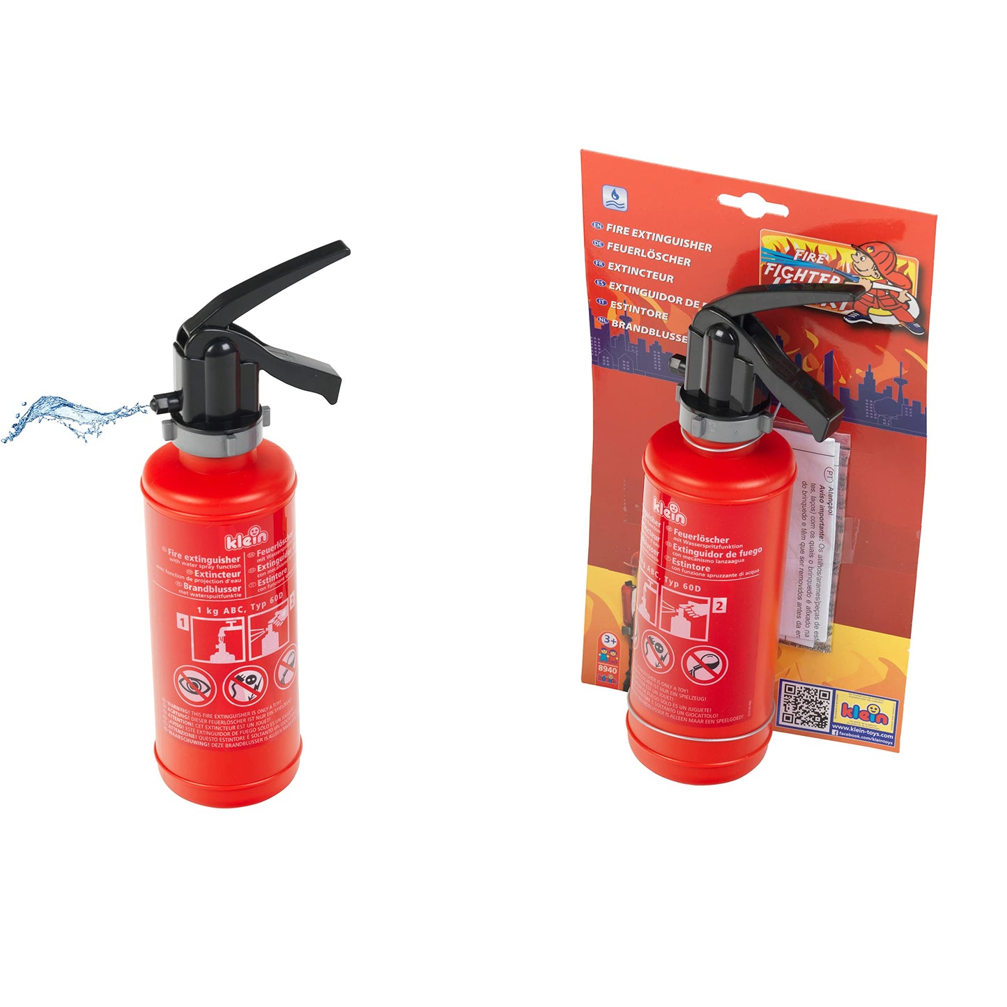 Theo Klein 8940 Extinctor jucărie cu pulverizare apă, rezervor 0,5 L, 3+ ani