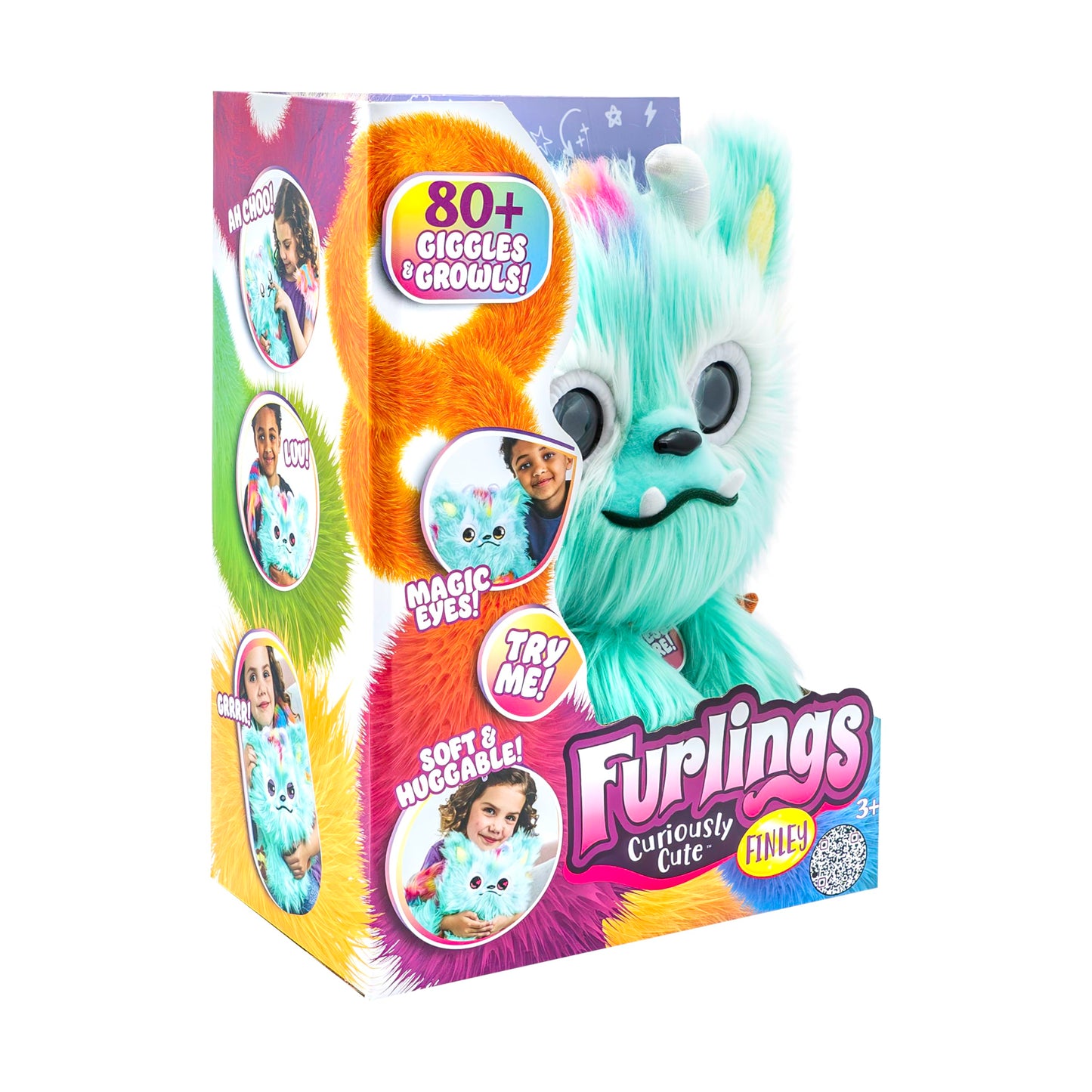 Furlings Finley | Dragon de pluș interactiv pentru copii | Peste 80 de reacții realiste | Jucărie pentru copii de la 3 ani, cadou de ziua de naștere, teal