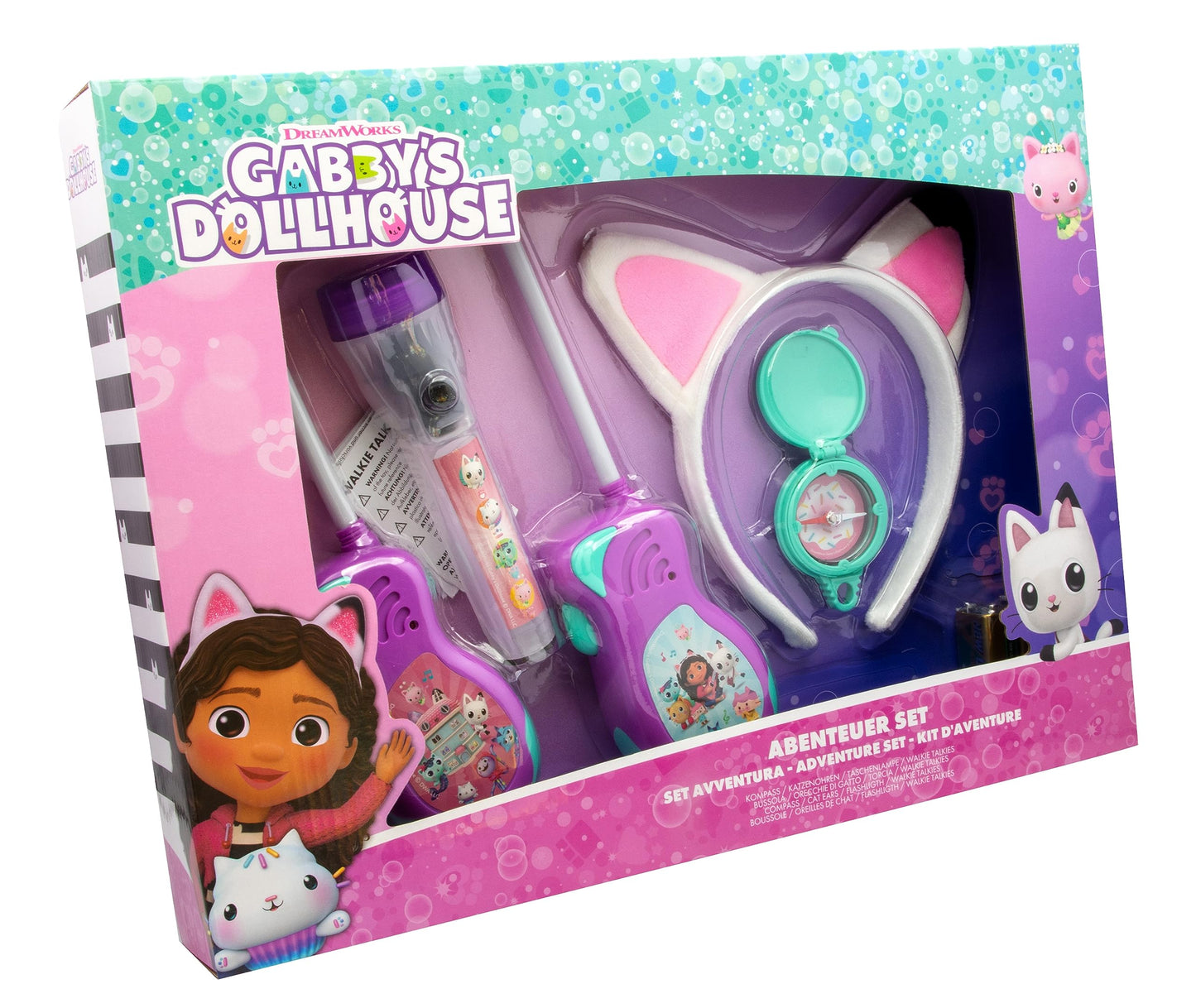 Set de Aventuri Gabby's Dollhouse Walkie talkie, urechi de pisica, busola si lanterna