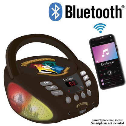 Lexibook RCD109HP Player CD portabil Harry Potter cu Bluetooth și efecte luminoase multicolore pentru copii