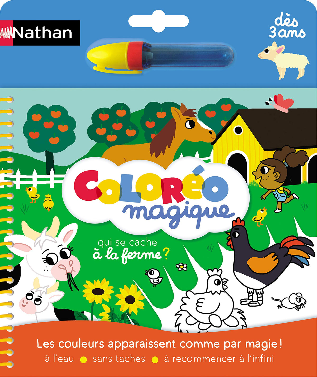 NATHAN Coloréo Carte de colorat magică cu apă nelimitată pentru copii de la 3 ani